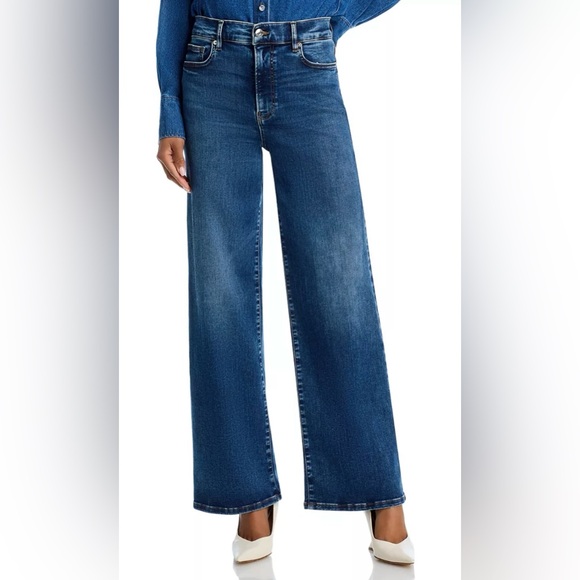 Frame Denim Denim - Frame Denim Le Slim Palazzo High Rise Wide Leg Dark Wash Jeans in Skywalk 25